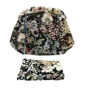 Handmade Tapestry Mini Purse Crossbody Chain Bag with Bill Card Holder Floral